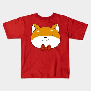 Bow Tie Shiba Face Kids T-Shirt